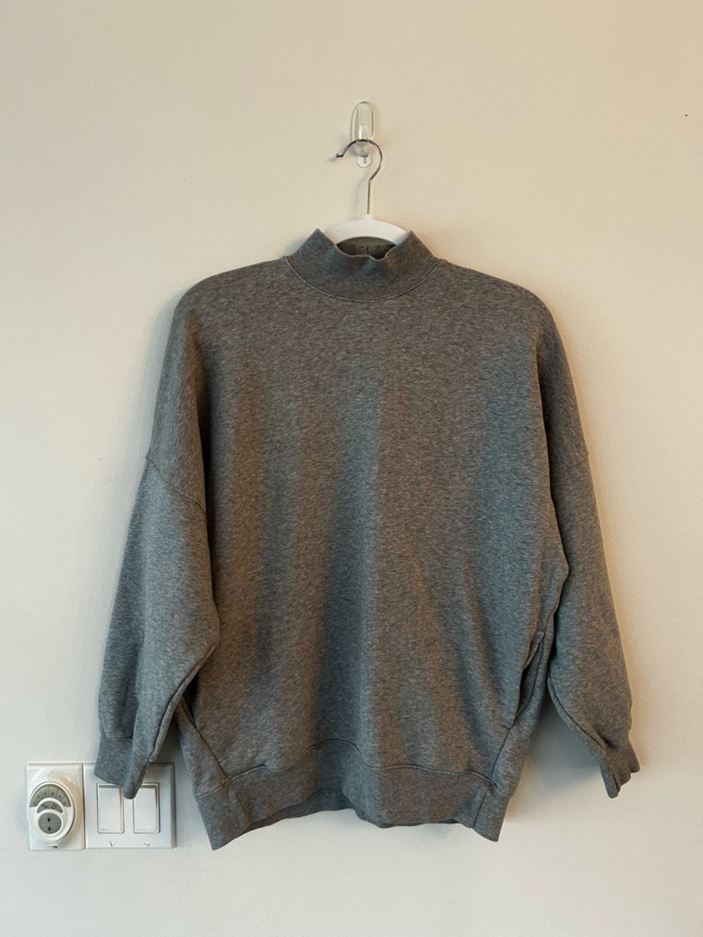 Aritzia Gray Mock-Neck Sweater
